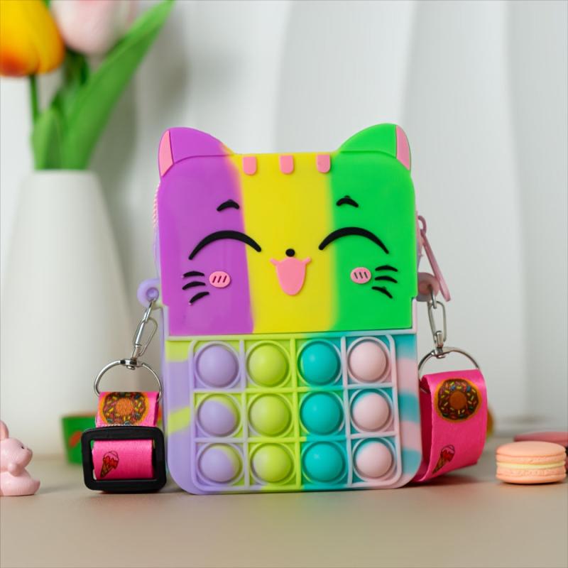 Girls Cat Messenger Bag & Coin Purse Set