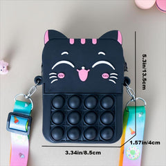 Girls Cat Messenger Bag & Coin Purse Set