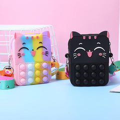 Girls Cat Messenger Bag & Coin Purse Set