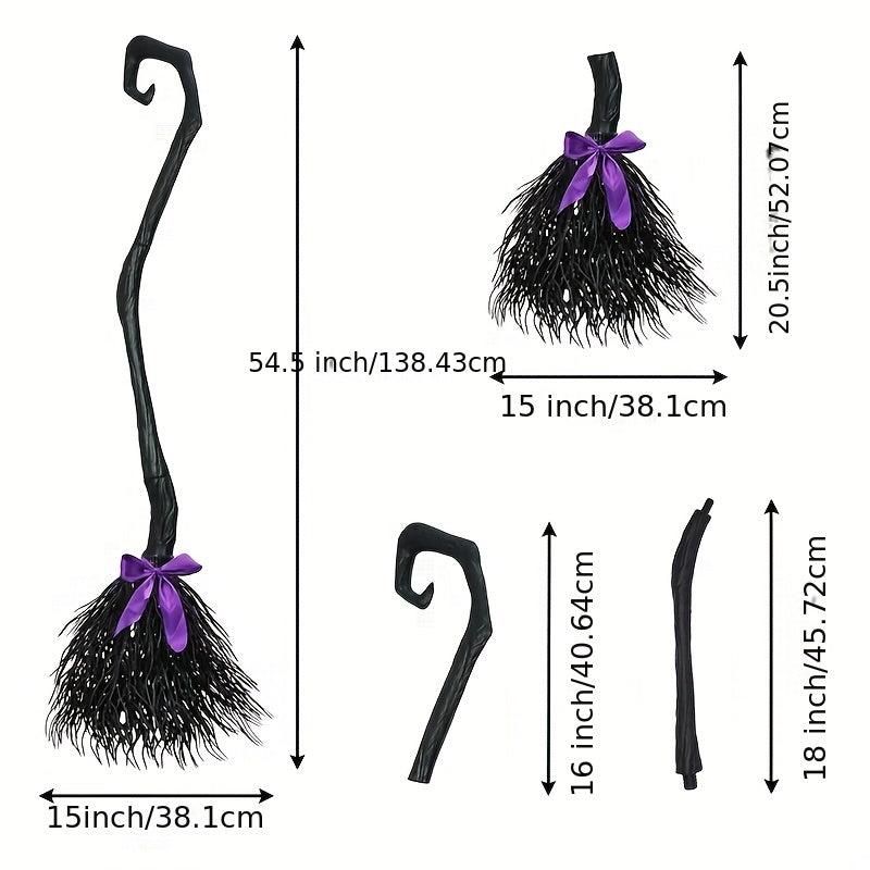 Halloween Witch Broom Props Performance Role playing Party Clothing Decoration