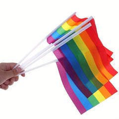 Rainbow LGBT Pride Handheld Waving Flag