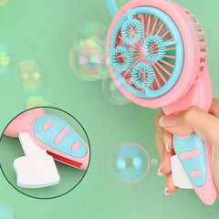 Portable Bubble Machine Fan Automatic Bubble Blower for Kids Toddlers