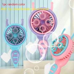 Portable Bubble Machine Fan Automatic Bubble Blower for Kids Toddlers