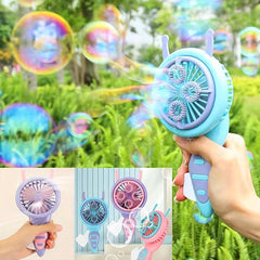 Portable Bubble Machine Fan Automatic Bubble Blower for Kids Toddlers