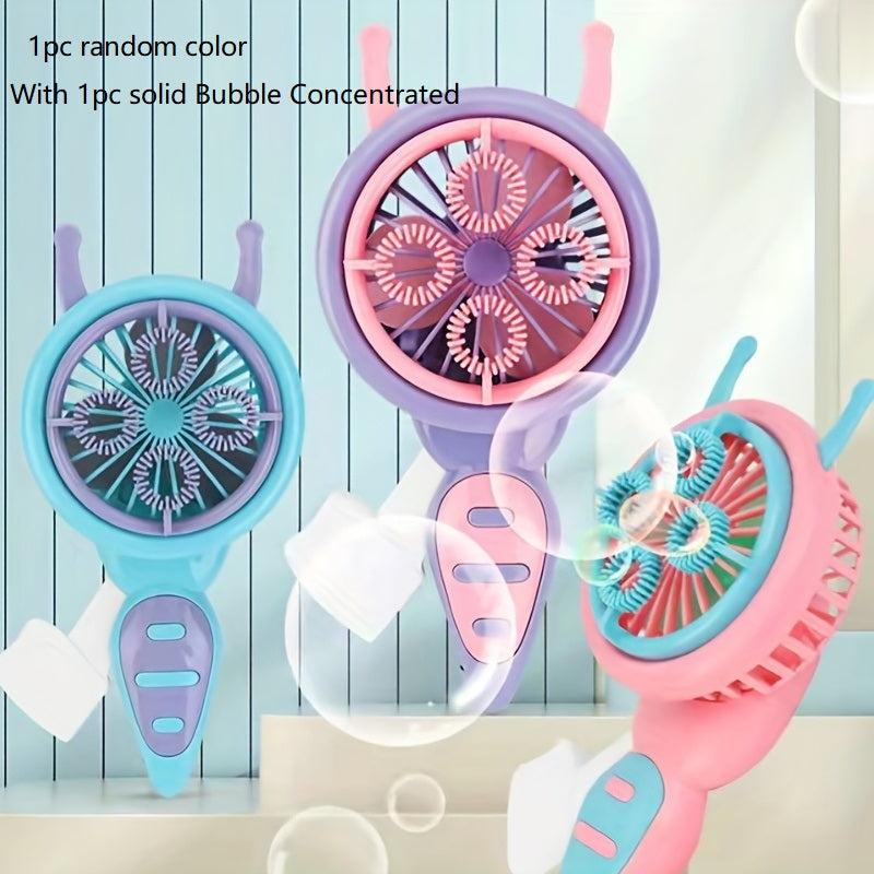 Portable Bubble Machine Fan Automatic Bubble Blower for Kids Toddlers