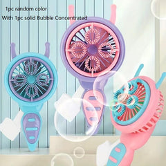 Portable Bubble Machine Fan Automatic Bubble Blower for Kids Toddlers