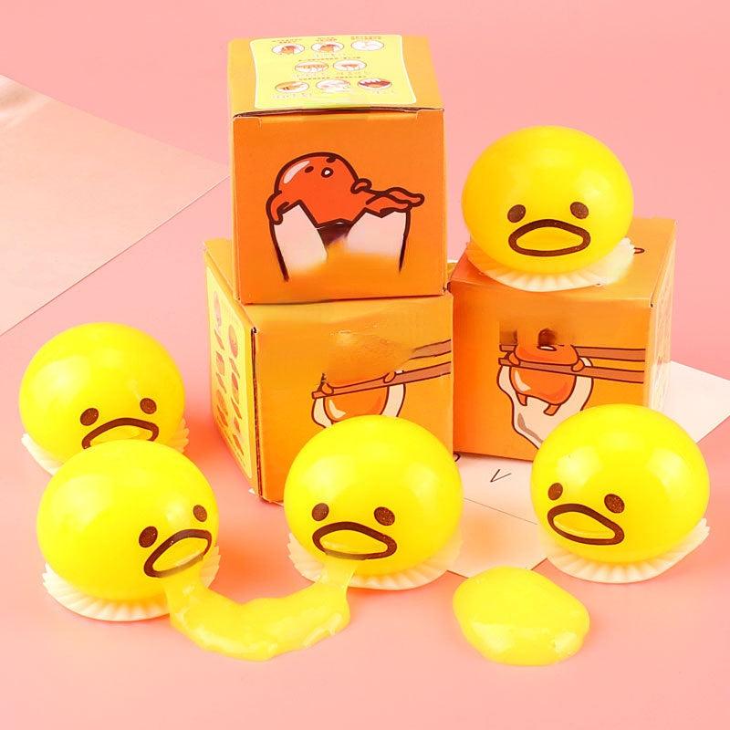 Squishy Puking Egg Yolk Stress Ball Yellow Goop Toy