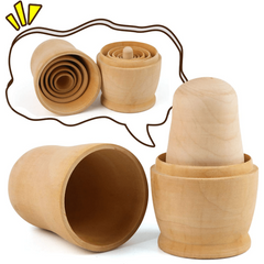5-Layer Wooden Nesting Dolls DIY Puzzle Toys for Children Home Decor