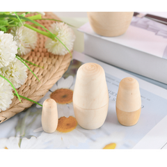 5-Layer Wooden Nesting Dolls DIY Puzzle Toys for Children Home Decor