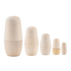 5-Layer Wooden Nesting Dolls DIY Puzzle Toys for Children Home Decor