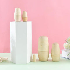 5-Layer Wooden Nesting Dolls DIY Puzzle Toys for Children Home Decor