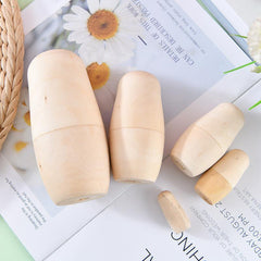 5-Layer Wooden Nesting Dolls DIY Puzzle Toys for Children Home Decor