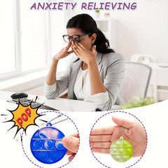 12pcs Random Round 5 Pop Fidget Keychain Toy