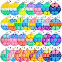 12pcs Random Round 5 Pop Fidget Keychain Toy