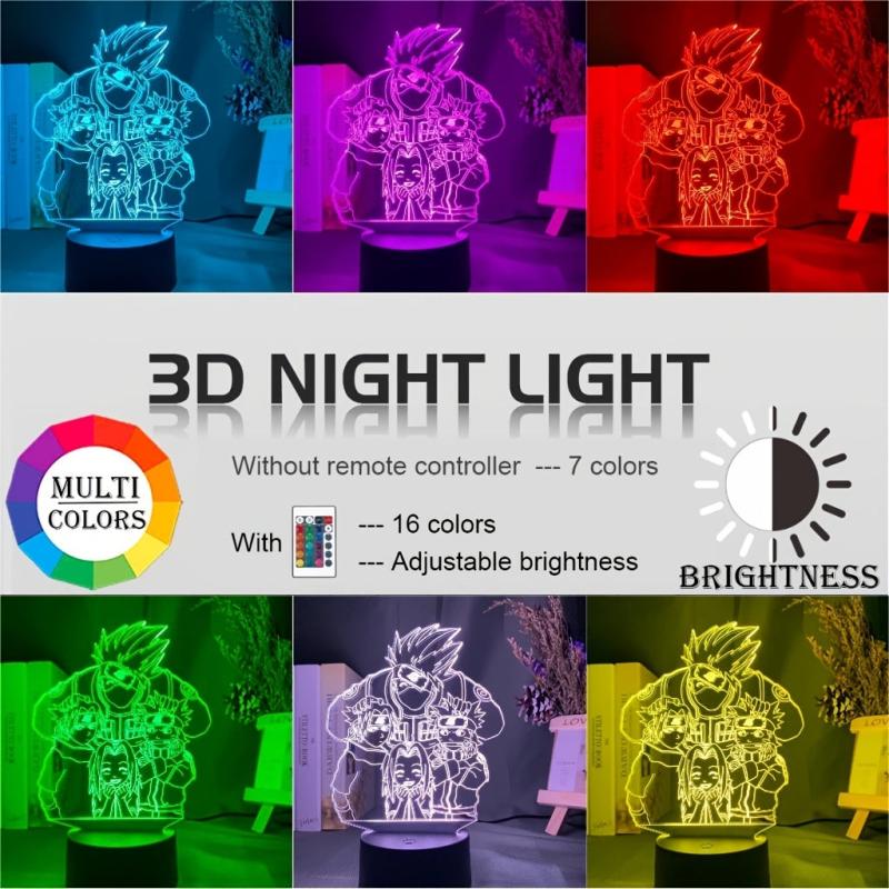 Anime Night 3D LED Lamp Night Lamp Desktop 7 16 Touch Changing Light