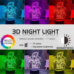 Anime Night 3D LED Lamp Night Lamp Desktop 7 16 Touch Changing Light