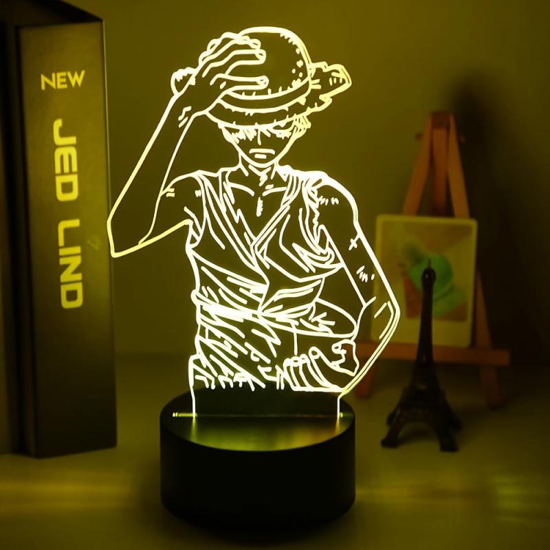 Anime Night 3D LED Lamp Night Lamp Desktop 7 16 Touch Changing Light