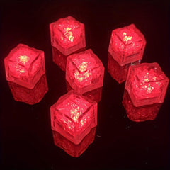 LED Colorful Glitter Ice Cube Light Water Bar KTV Induction