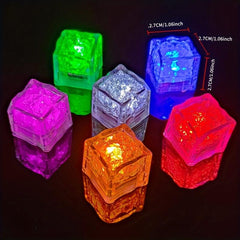 LED Colorful Glitter Ice Cube Light Water Bar KTV Induction