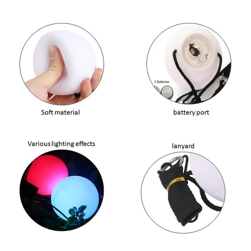 LED Poi Balls Glow Balls Soft Glow Poi Balls For Beginners And Professionals