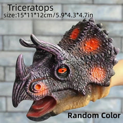 Tyrannosaurus Rex Hand Puppet Gloves Soft Rubber Triceratops Toy
