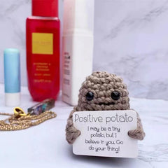 Wool Knitted Doll Positive Energy Card Home Decorations