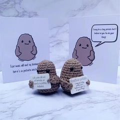 Wool Knitted Doll Positive Energy Card Home Decorations