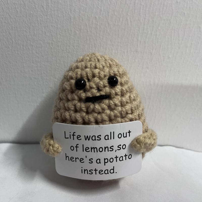 Wool Knitted Doll Positive Energy Card Home Decorations