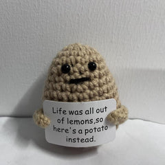 Wool Knitted Doll Positive Energy Card Home Decorations