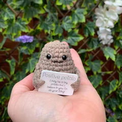 Wool Knitted Doll Positive Energy Card Home Decorations