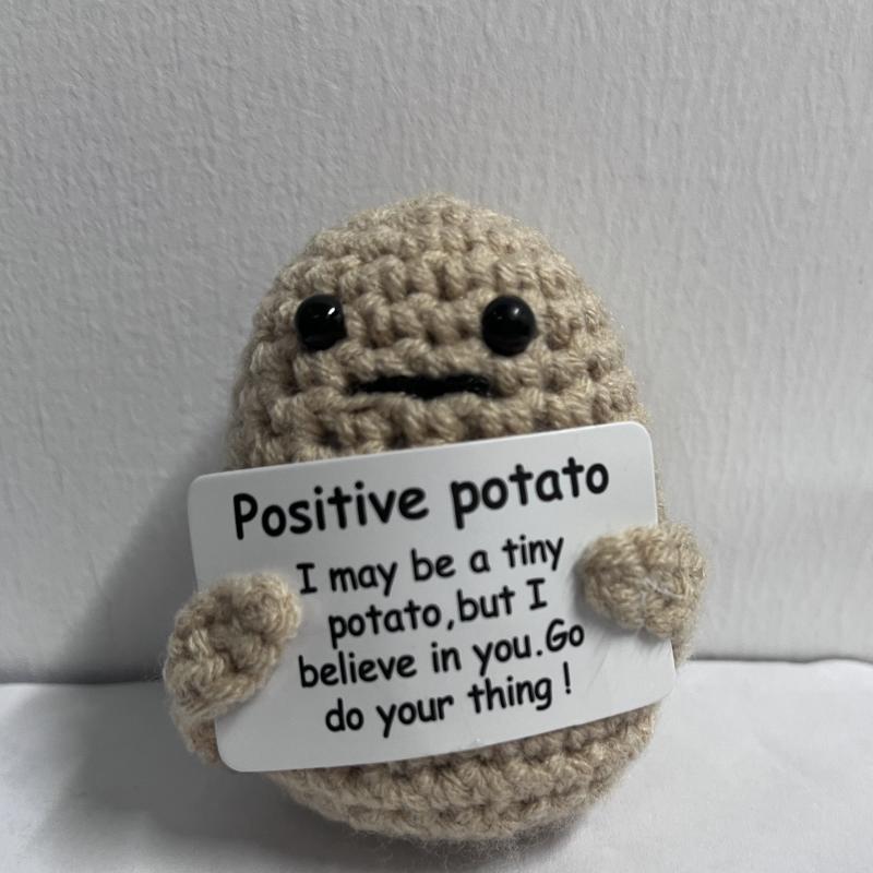 Wool Knitted Doll Positive Energy Card Home Decorations