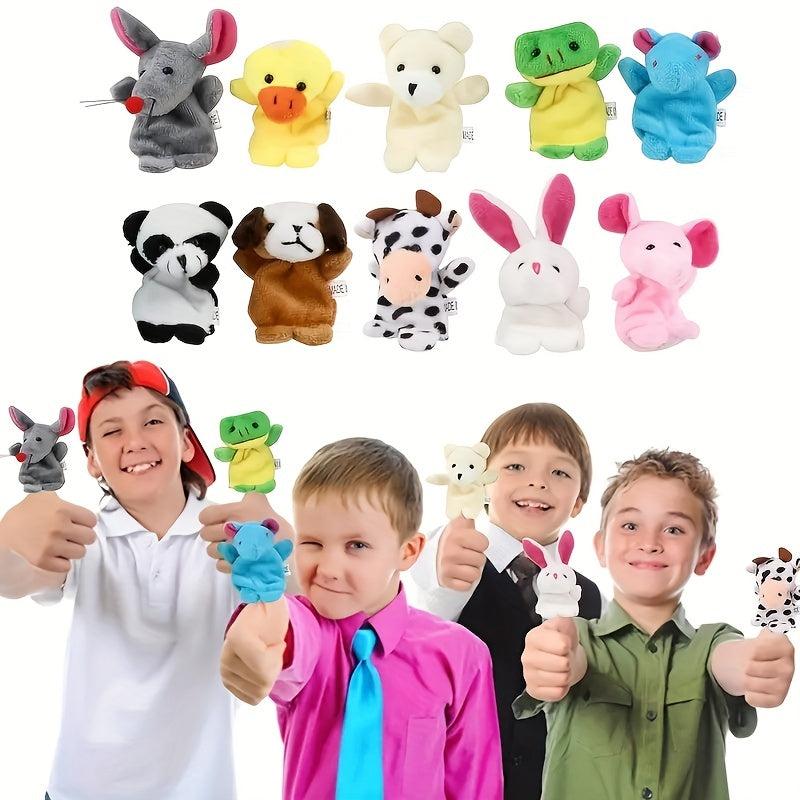 10pcs Baby Plush Toy Animal Finger Puppet - Educational Children Toys