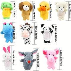 10pcs Baby Plush Toy Animal Finger Puppet - Educational Children Toys