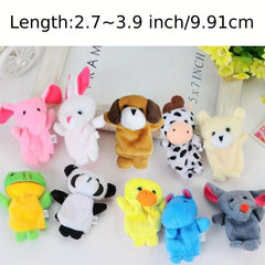 10pcs Animal Finger Doll Bedtime Story Plush Toy Set