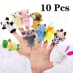 10pcs Animal Finger Doll Bedtime Story Plush Toy Set