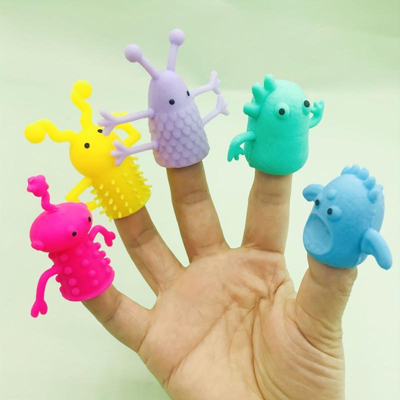 10pcs Monster Stretchy Finger Puppets Fidget Toys Kids Educational Finger Toy