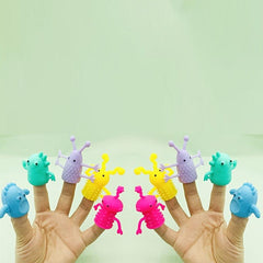 10pcs Monster Stretchy Finger Puppets Fidget Toys Kids Educational Finger Toy