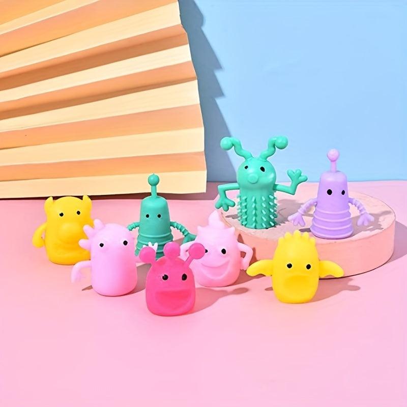 10pcs Monster Stretchy Finger Puppets Fidget Toys Kids Educational Finger Toy