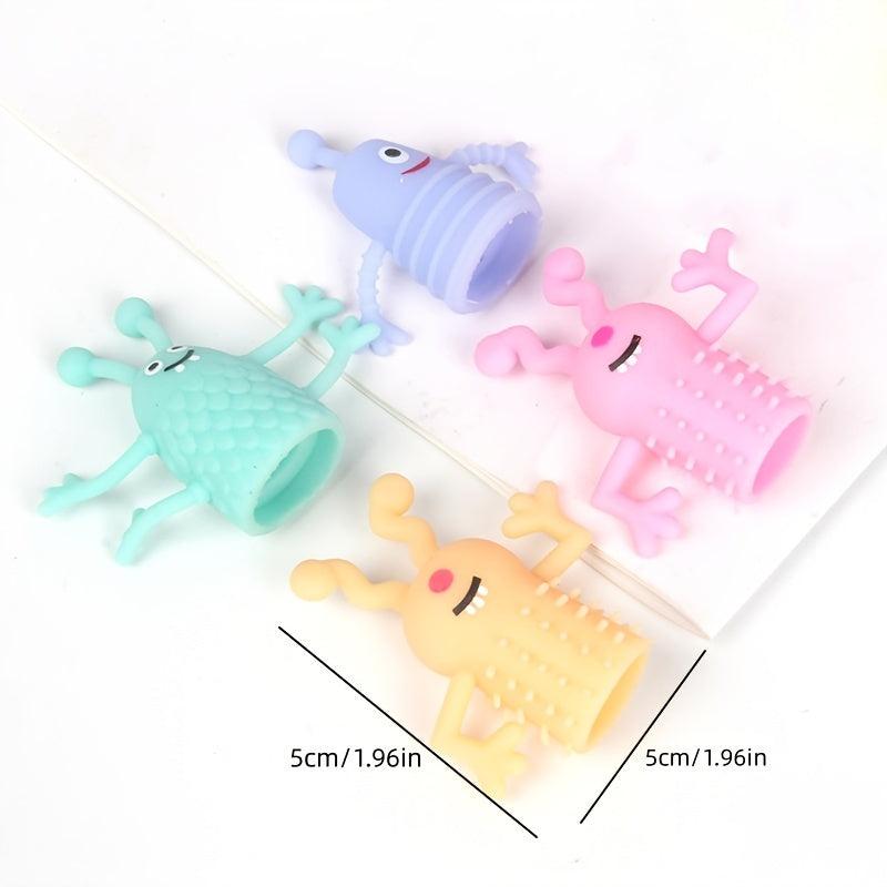 10pcs Mini Finger Doll Tricky Toy Little Demon Rubber Finger Monster Cover