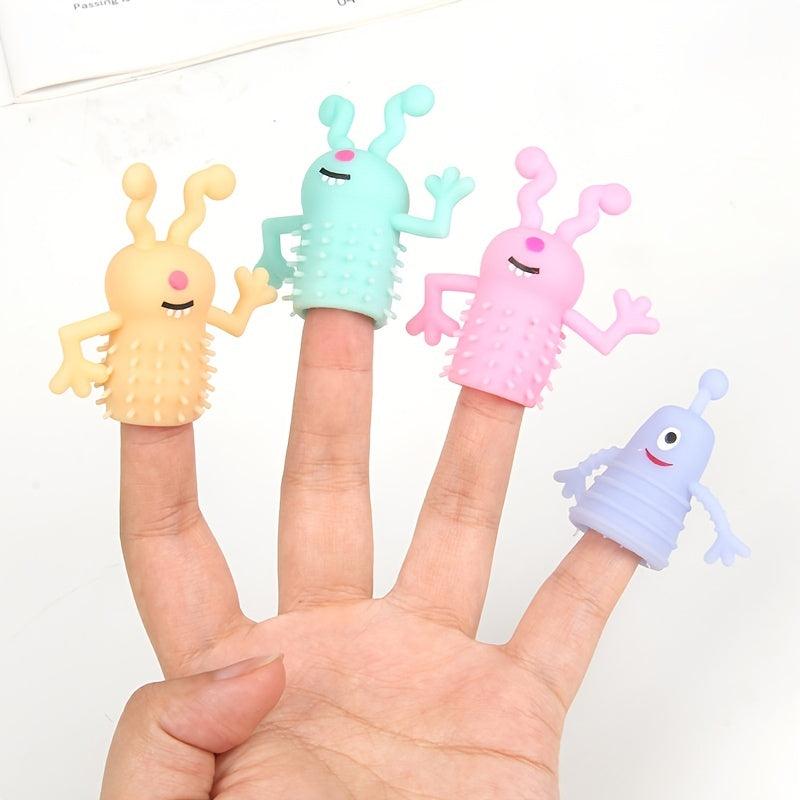 10pcs Mini Finger Doll Tricky Toy Little Demon Rubber Finger Monster Cover