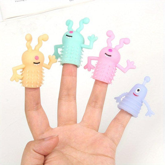 10pcs Mini Finger Doll Tricky Toy Little Demon Rubber Finger Monster Cover