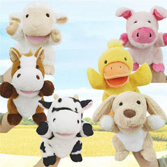 Plush Animal Puppets Christmas Dog Horse Sheep Cow Duck Pig