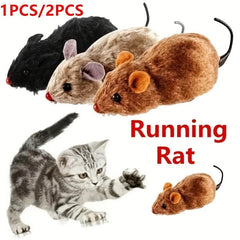 Interactive Cat Plush Mouse Jumping Toy, Set of 2, Assorted Holidays