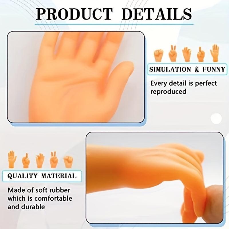 Mini Hands Finger Puppets Realistic Rubber Hand Small Figurine Toys