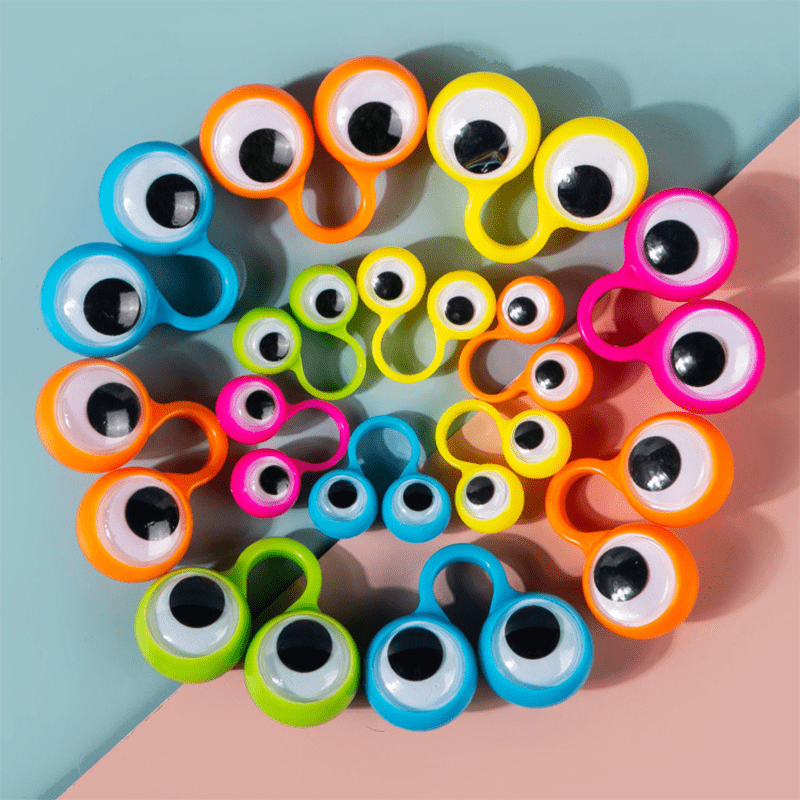 10pcs Finger Eye Puppet Toy Eyeball Rings Funny Game Educational Kids Party