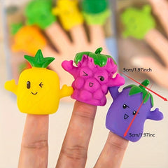 5pcs PVC Fruit Finger Puppets Educational Puppets Kids Baby Finger Toys