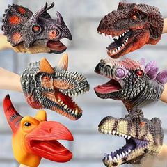 Jurassic Dinosaur T-Rex Hand Puppet Gloves Rubber Triceratops Pteros