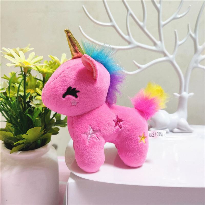 Rainbow Unicorn Doll Plush Toy Keychain Small Pendant Girl Pink