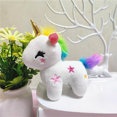 Rainbow Unicorn Doll Plush Toy Keychain Small Pendant Girl Pink