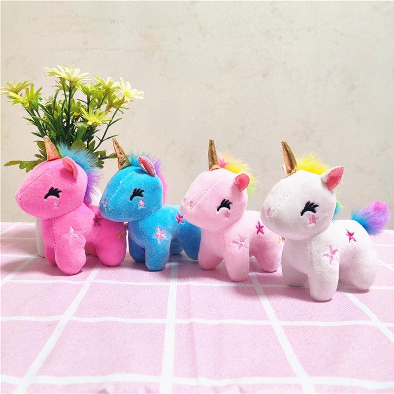 Rainbow Unicorn Doll Plush Toy Keychain Small Pendant Girl Pink